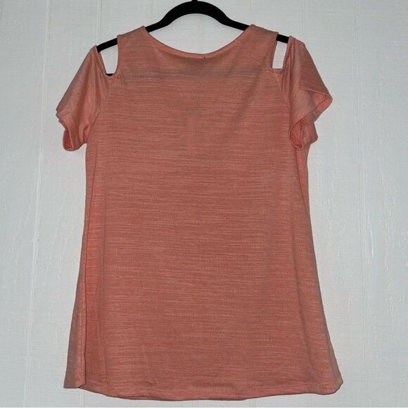 Ninety clothing cold shoulder top Women’s size  small flutter short sleeve new - Picture 8 of 9